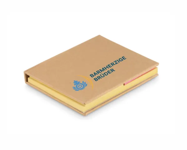 Ein brauner Karton mit einem Logo darauf